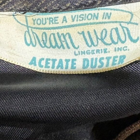 Vintage 1950s Dream Wear House Dress Black and Gold Asian Print Size M/L - Picture 13 of 15